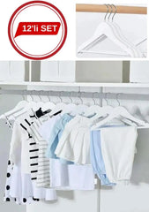 12'li Ahşap Görünümlü Askılık - Beyaz - DIJITEKS