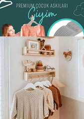 12'li Ahşap Görünümlü Askılık - Beyaz - DIJITEKS