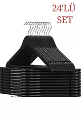 24'lü Ahşap Görünümlü Askılık - Siyah - DIJITEKS