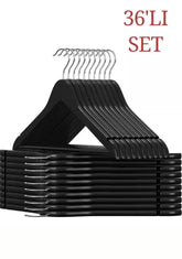 36'lı Ahşap Görünümlü Askılık - Siyah - DIJITEKS