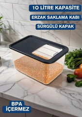 10 Litre Saklama Kabı - Sürgülü Kapak - DIJITEKS