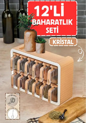 12'li Kristal Baharatlık - Bej - DIJITEKS