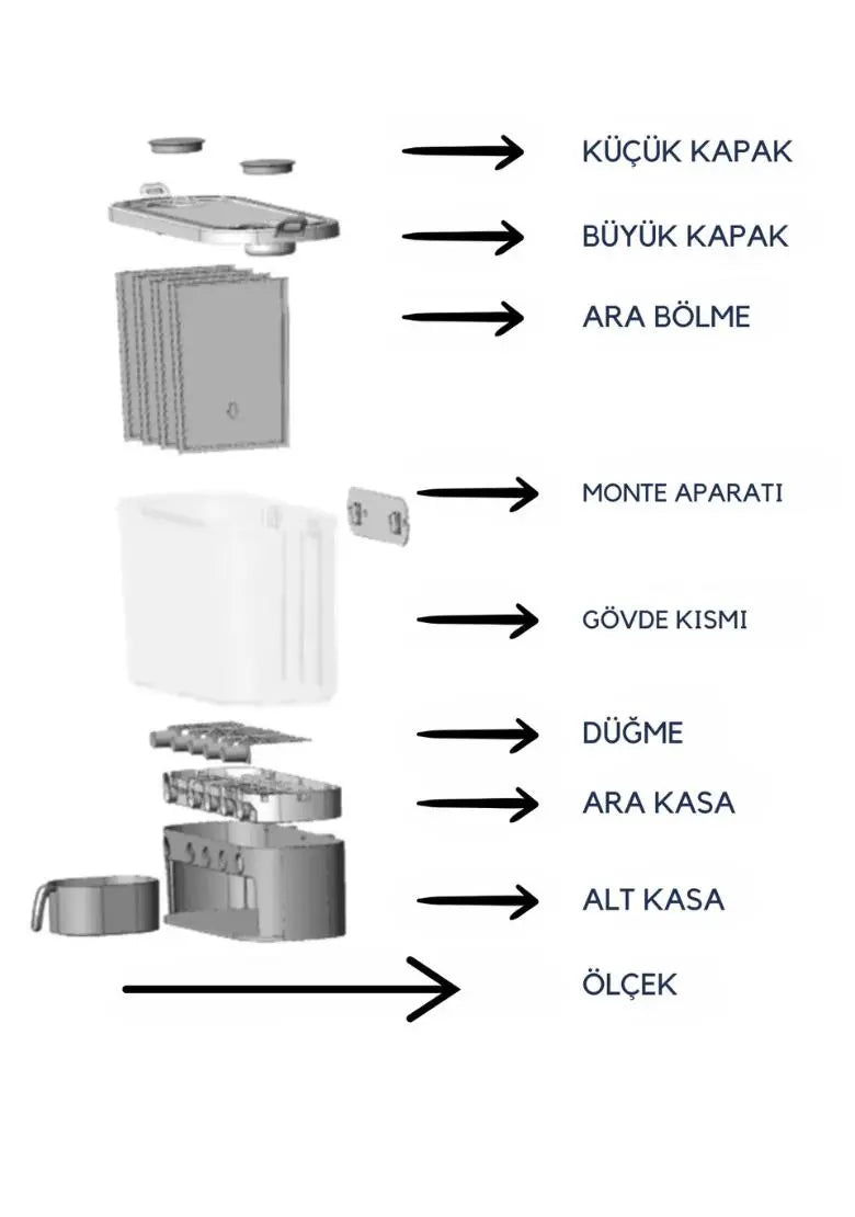 Kuru Gıda ve Bakliyat Organizeri - 10 Litre - DIJITEKS