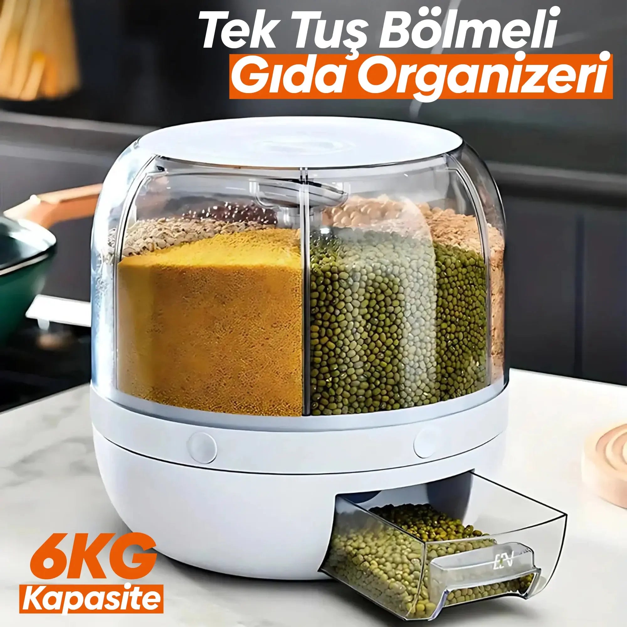 Kuru Gıda ve Bakliyat Organizeri - 6 Litre - DIJITEKS