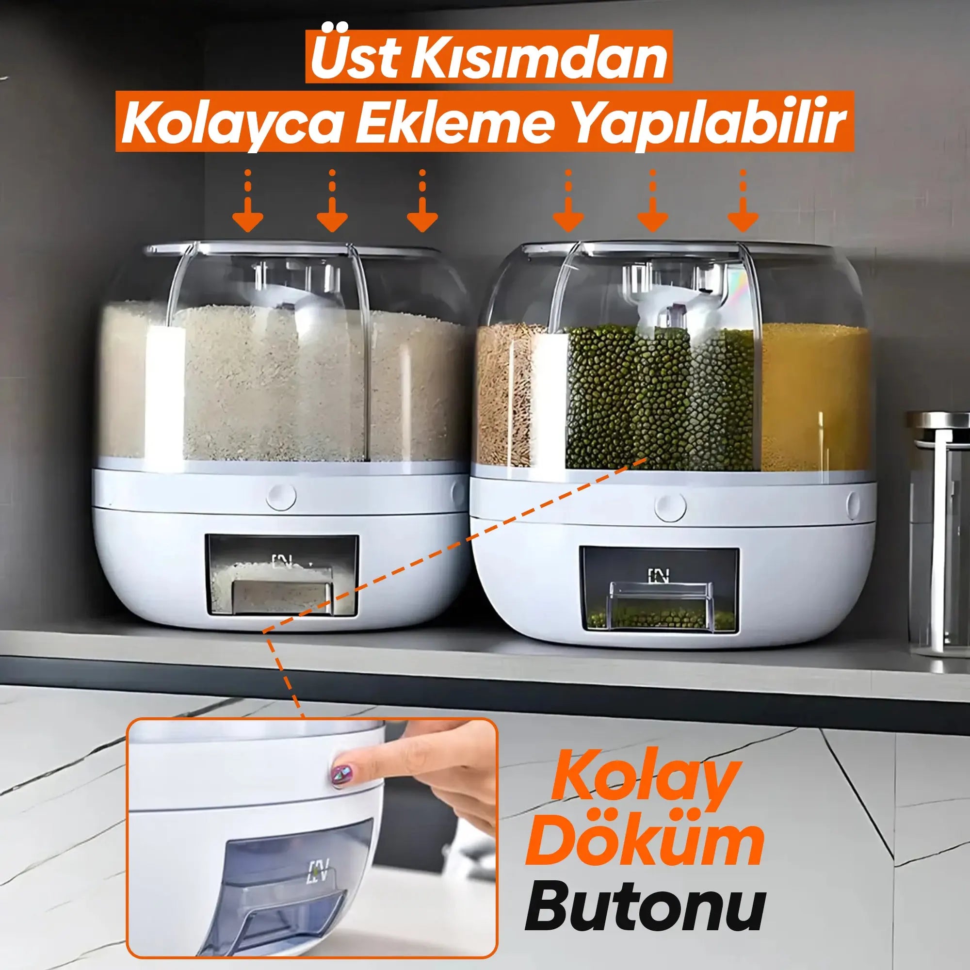 Kuru Gıda ve Bakliyat Organizeri - 6 Litre - DIJITEKS