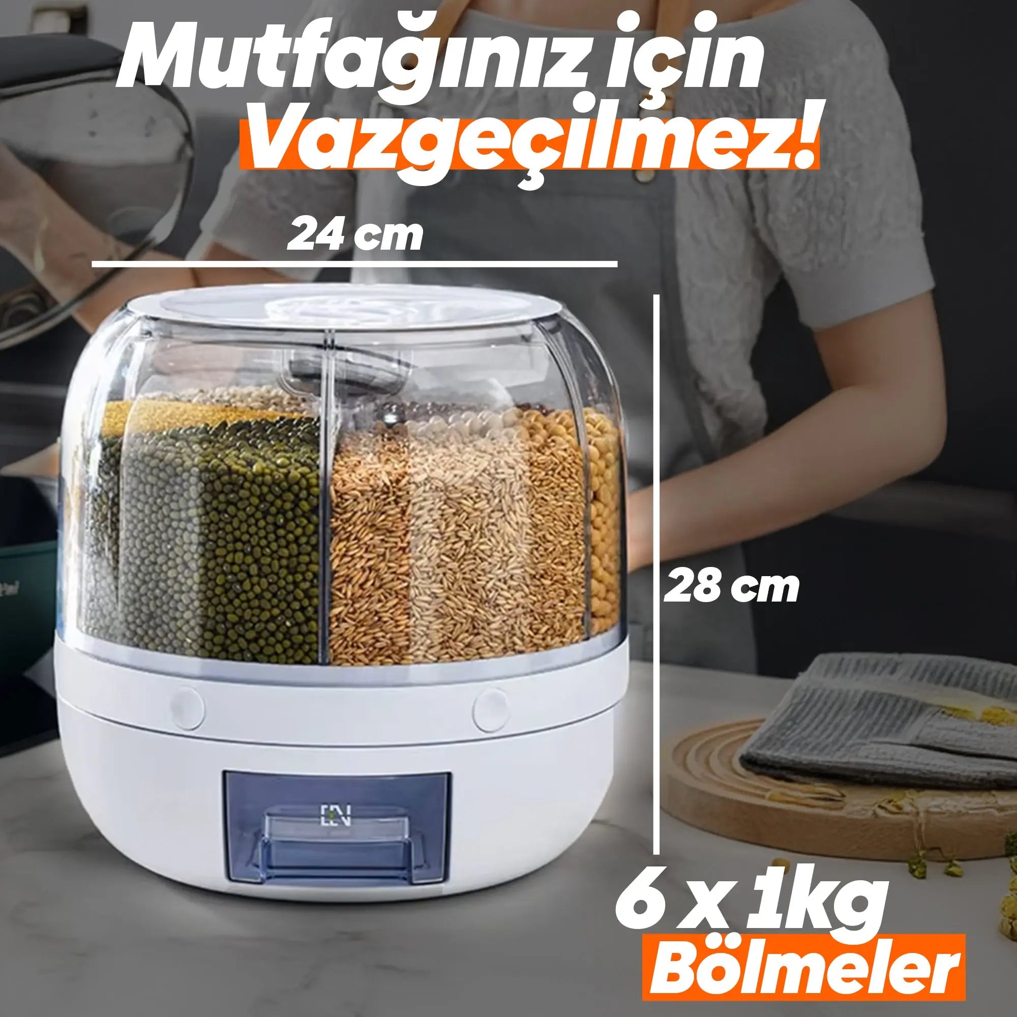 Kuru Gıda ve Bakliyat Organizeri - 6 Litre - DIJITEKS