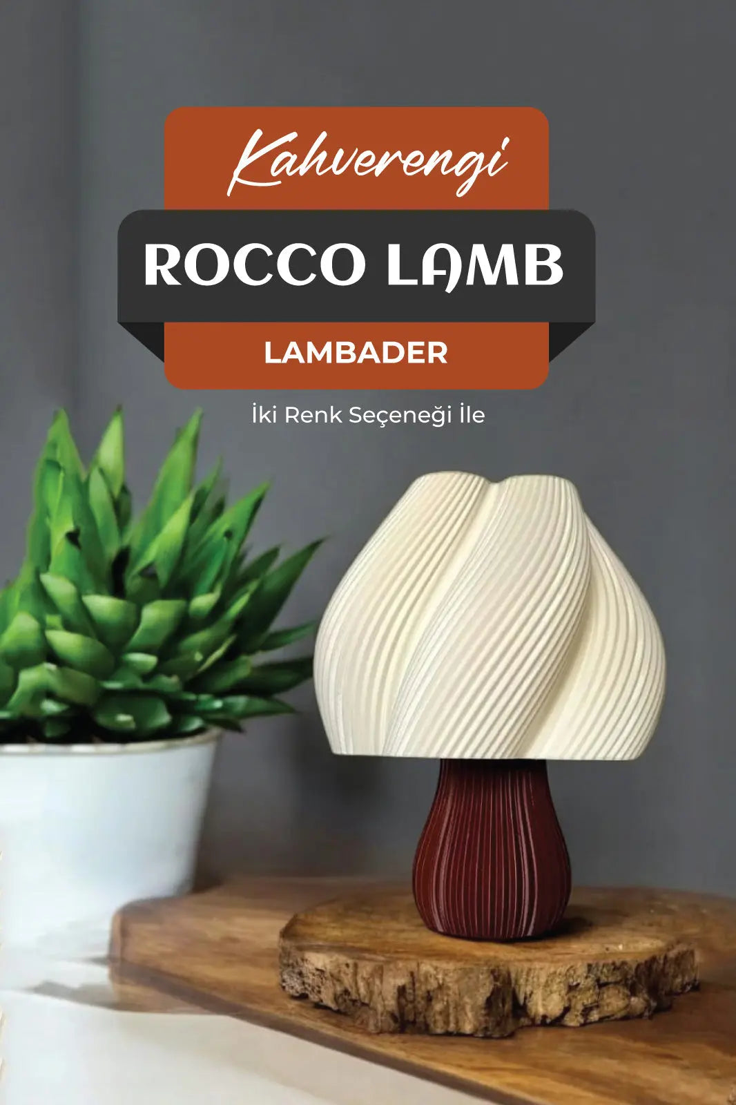 Rocco Lamp Lambader - Modern Abajur - Kahverengi - DIJITEKS